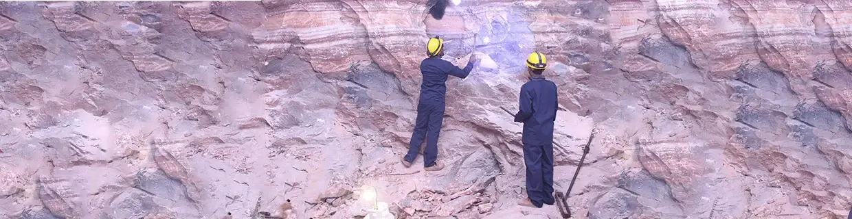 Himalayan Salt Miners extracting Pink Salt from Salt Cave at Himalayan Seasonings